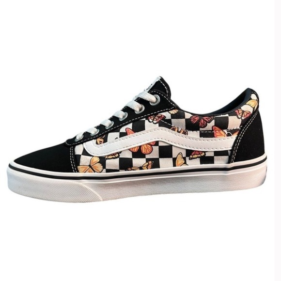 Vans Checkerboard Monarch Butterfly Low Top Lace-up Shoes 8.5 - Picture 1 of 9